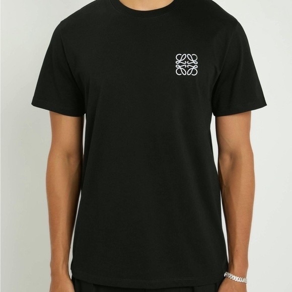 Loewe Black Cotton T-Shirt with White Anagram - New with Tags